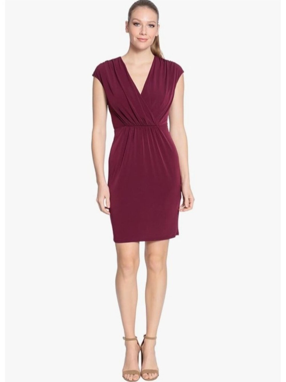 London Times Womens Size 12 Faux Wrap Office Cocktail Party Dress NEW